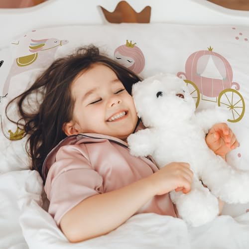 MUSOLEI Princess Fitted Sheet Set Cute Girl Castle Sheet Girl Bed Sheets Girls Teens Kids Bedding Set 1 Deep Pocket Fitted Sheet with Pillowcases Microfiber (Princess, Twin) - Image 2