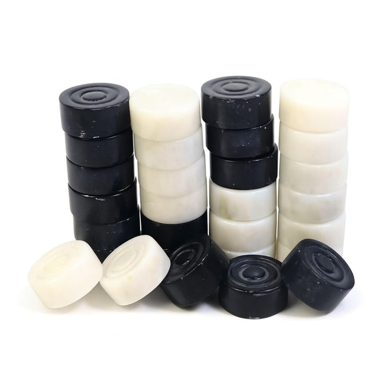 OceanicX Marble Chess Checker Pieces Set with Free Storage Box Collection White Black - Image 3