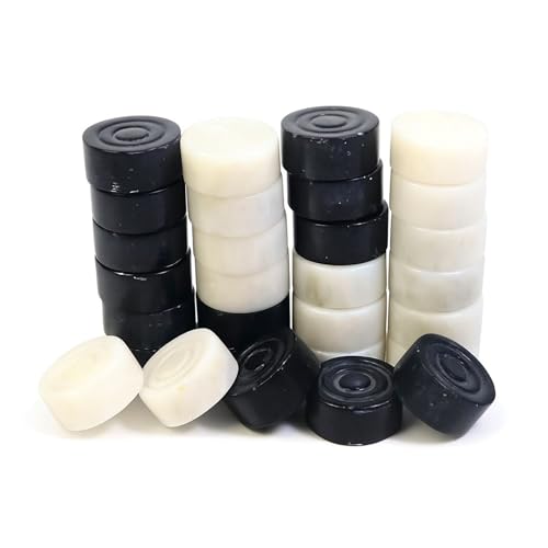 OceanicX Marble Chess Checker Pieces Set with Free Storage Box Collection White Black - Image 1