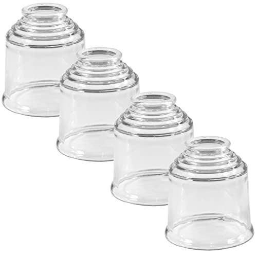 LIGHTACCENTS Ceiling Light Cover Set of 4 - Clear Glass Replacement Shades for Ceiling Fan Light Covers - Ceiling Fan Light Kit - Quick Installation Glass Lamp Shade, Ceiling Fan Globe Replacement - Image 5