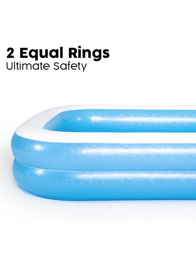 بست واي 54006-BNFX16XX02 Rectangular Inflatable Family Pool - 103 inch, Blue, White 262x175x51سم