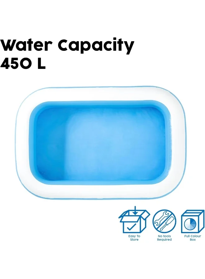 بست واي 54006-BNFX16XX02 Rectangular Inflatable Family Pool - 103 inch, Blue, White 262x175x51سم