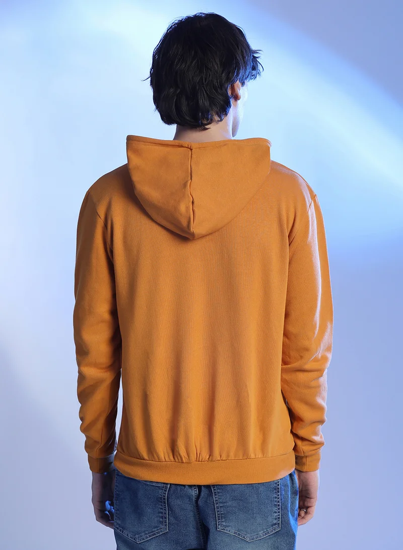 كامبوس سوترا Men's Mustard Yellow Inspire Hoodie With Kangaroo Pocket