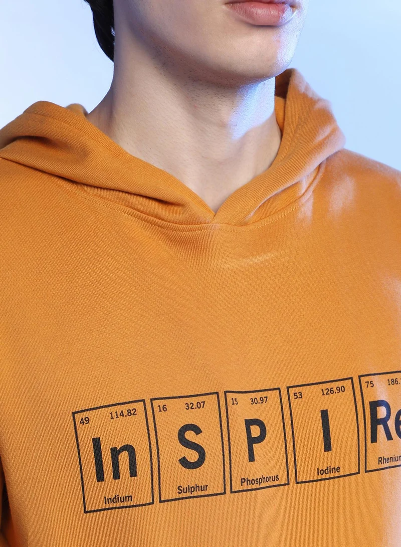 كامبوس سوترا Men's Mustard Yellow Inspire Hoodie With Kangaroo Pocket