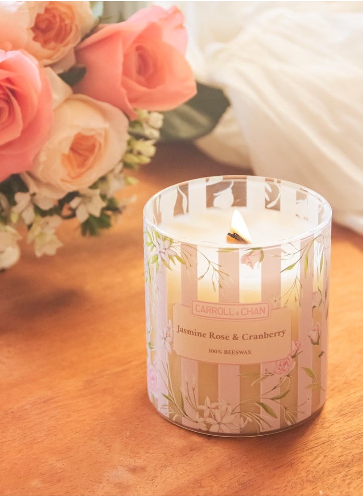 CARROLL & CHAN Jasmine Rose Cranberry beeswax jar candle  - Image 3