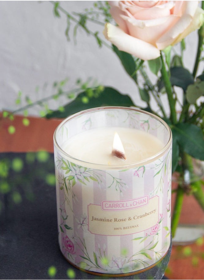 CARROLL & CHAN Jasmine Rose Cranberry beeswax jar candle  - Image 4