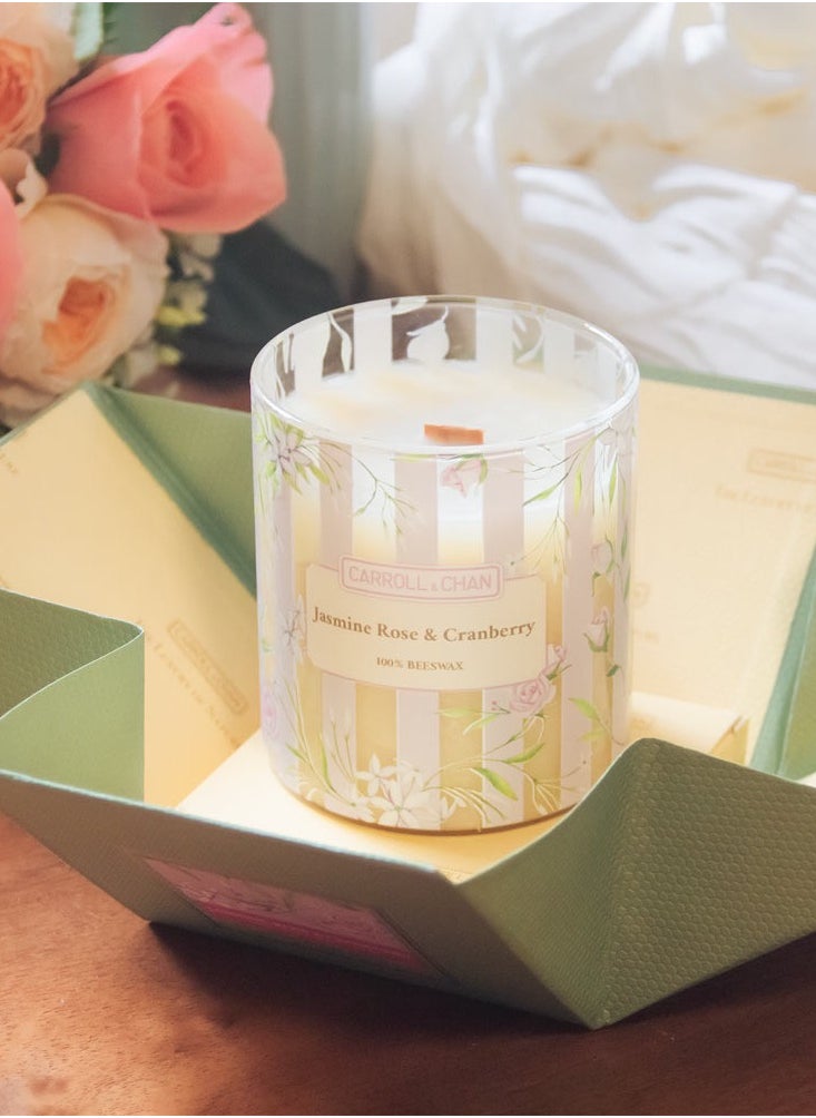 CARROLL & CHAN Jasmine Rose Cranberry beeswax jar candle  - Image 2