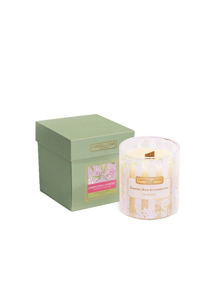 CARROLL & CHAN Jasmine Rose Cranberry beeswax jar candle  - Image 1