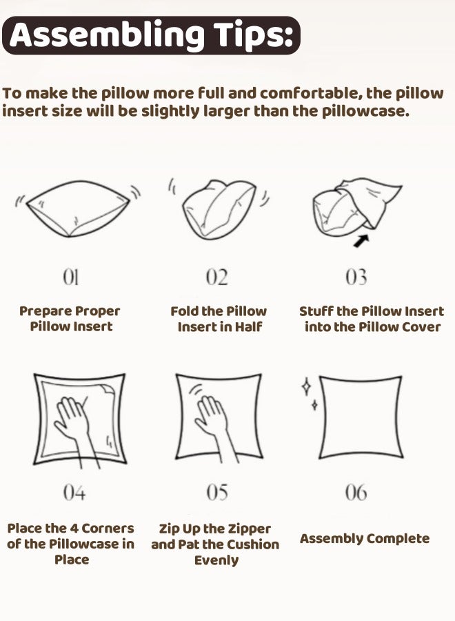 Optico Throw Pillow Covers, Set of 4 Cushion Covers 18x18 inch Pillow Covers Living Room Pillow Covers Fabric Pillow Case for Sofa Car Beach Bedroom Cushion Cover - Image 5