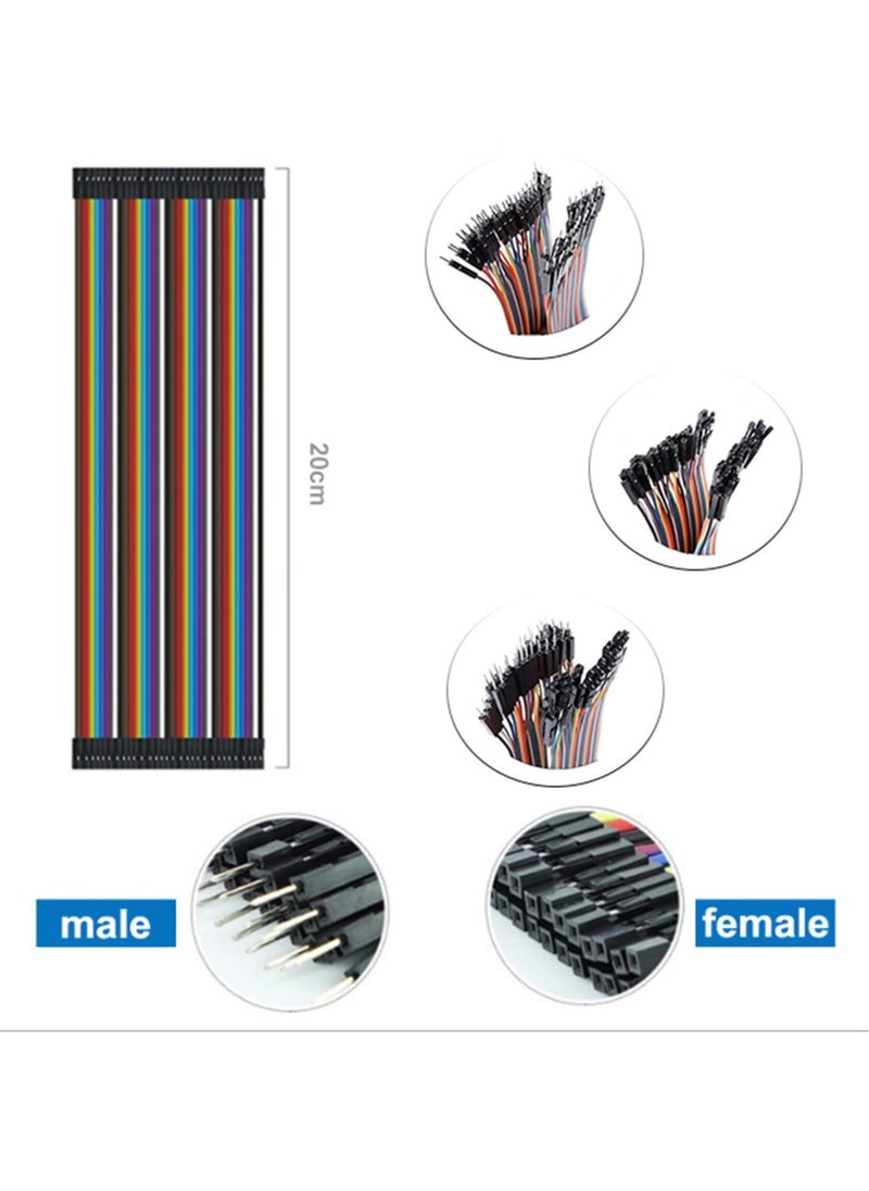 Captaintech - SYOSI, 120 Pin Dupont Jumper Wires, 20cm Wire Length, 40Pin Male to Female, 40Pin Male to Male, 40 Pin Female to Female, with Arduino and Raspberry Pi Projects - Image 1