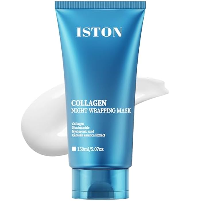 ISTON Collagen Night Wrapping Mask for Glass Skin - Overnight Peel Off for Firmer, Hydrated & Radiant Skin with Hydrolyzed Collagen, Gently Formulated for All Skin Types - 5.07 fl Oz - Image 1