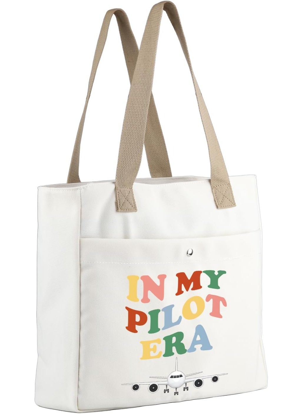 MBMSO MBMSO Pilot Tote Bag in My Pilot Era Pilot Gift for Fly Girl Beach Bag Pilot Mom Gift Aviation Gift for Pilot Graduation Gift  - Image 1