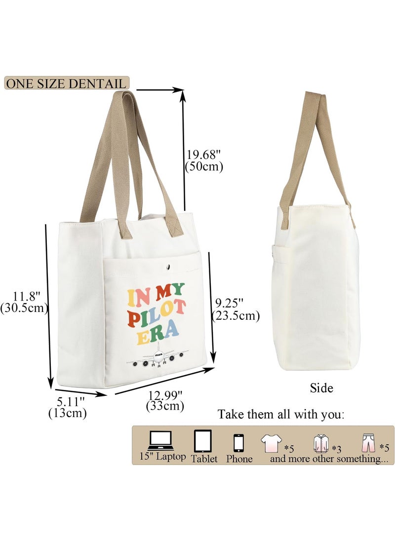 MBMSO MBMSO Pilot Tote Bag in My Pilot Era Pilot Gift for Fly Girl Beach Bag Pilot Mom Gift Aviation Gift for Pilot Graduation Gift  - Image 3