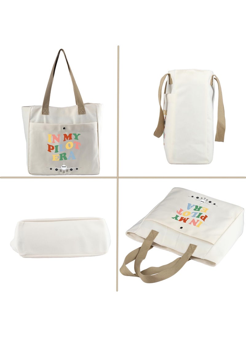 MBMSO MBMSO Pilot Tote Bag in My Pilot Era Pilot Gift for Fly Girl Beach Bag Pilot Mom Gift Aviation Gift for Pilot Graduation Gift  - Image 5