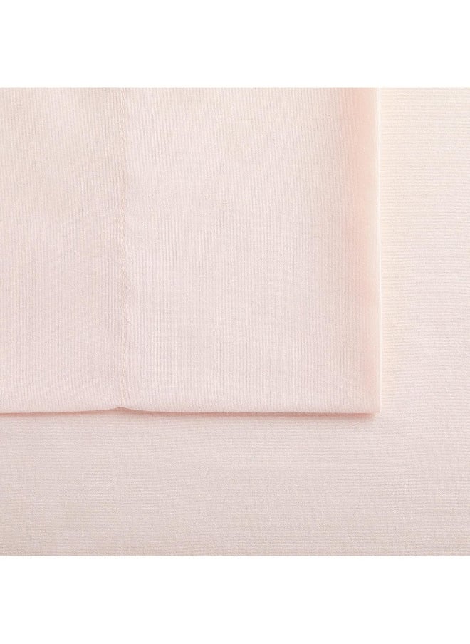 Serta - Serta Simply Clean Super Soft Hypoallergenic Stain Resistant Deep Pocket 4 Pieces Solid Bed Sheet Set, Queen, Blush Pink - Image 1