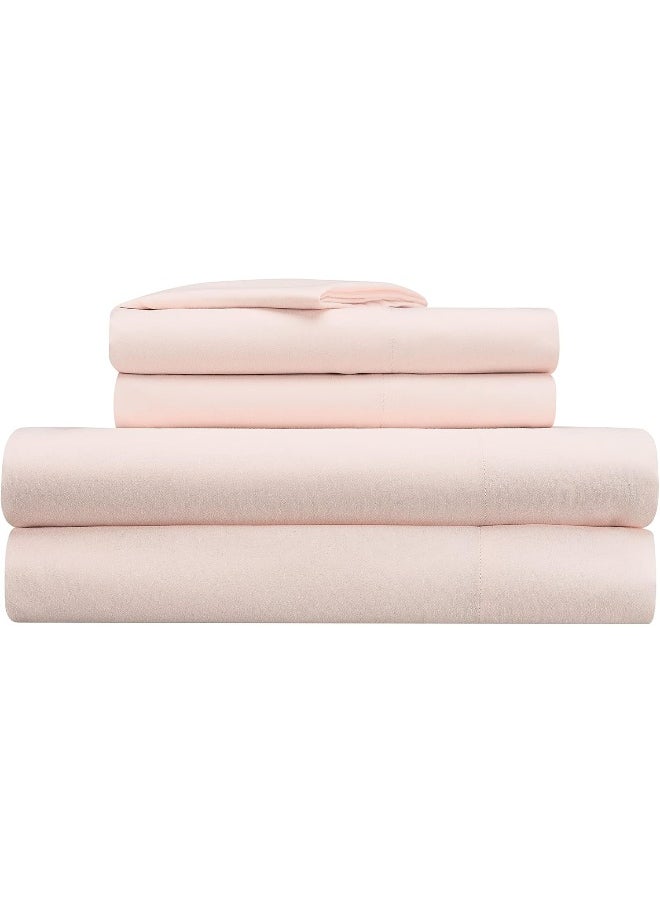 Serta - Serta Simply Clean Super Soft Hypoallergenic Stain Resistant Deep Pocket 4 Pieces Solid Bed Sheet Set, Queen, Blush Pink - Image 1