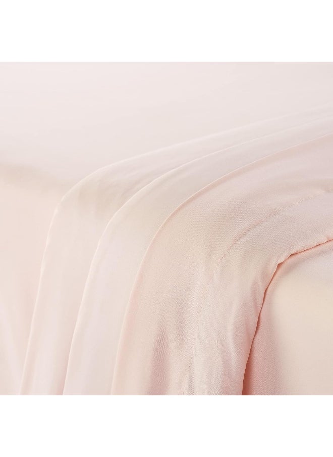 Serta - Serta Simply Clean Super Soft Hypoallergenic Stain Resistant Deep Pocket 4 Pieces Solid Bed Sheet Set, Queen, Blush Pink - Image 1
