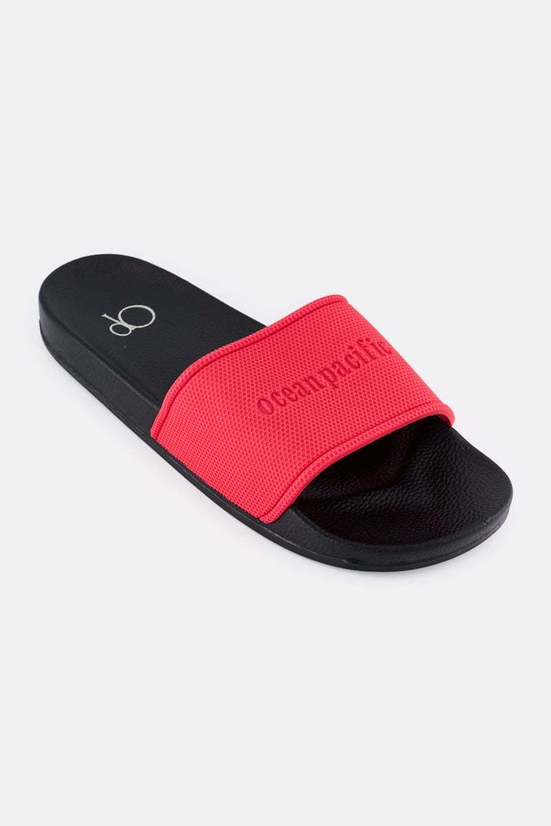 Ocean Pacific Men Brand Logo Slip On Slides, Multicolor  - Image 1
