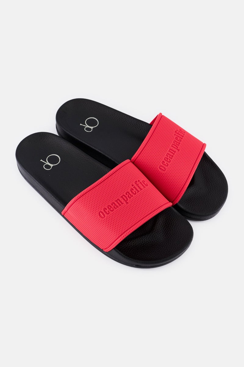 Ocean Pacific Men Brand Logo Slip On Slides, Multicolor  - Image 2