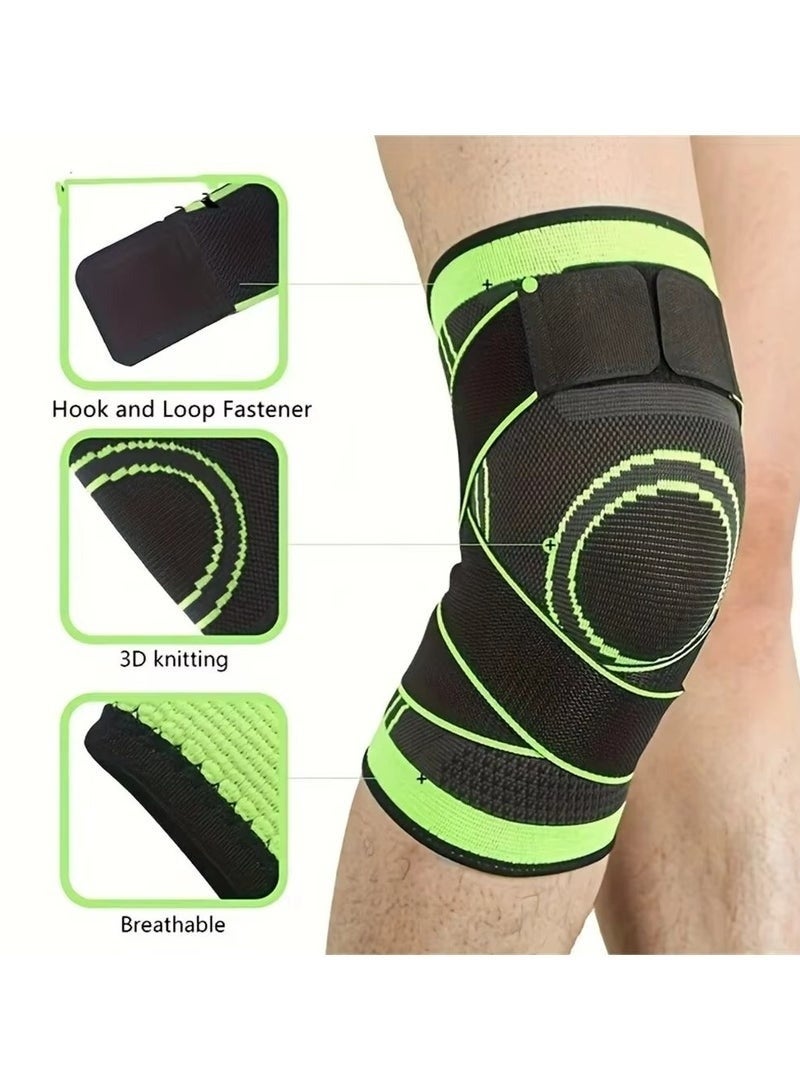 كم ضاغط للركبة - دعامة ضاغطة لالتهاب المفاصل، وتخفيف آلام المفاصل، ورفع الأثقال، والتنس، والتمرين، والاستخدام اليومي - ضمادة ركبة قابلة للتعديل للرجال والنساء - Image 1
