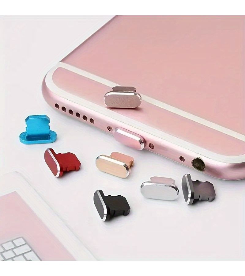 3 Piece Silvery Aluminum Anti Dust Plug Covers for Phone and Tablet - Image 4
