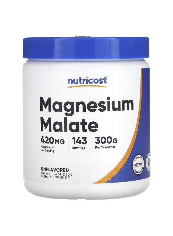 Nutricost نوتريكوست، ماليات المغنيسيوم، بدون نكهة، 10.6 أونصة (300 جرام) - Image 1