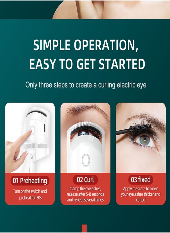 BOMIDI - Dynamic Electric Eyelash Curler With 2 Speed Temperature Control Rechargeable Type-C Long Battery Life EC1  - White - Image 1