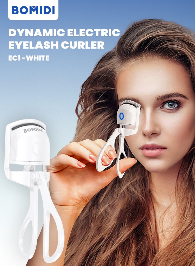 BOMIDI Dynamic Electric Eyelash Curler With 2 Speed Temperature Control Rechargeable Type-C Long Battery Life EC1  - White  - Image 1