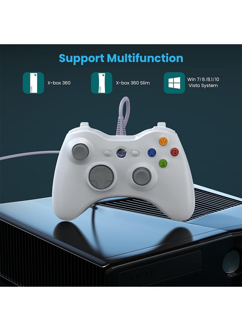 Wired Controller for Xbox 360, Game Controller for 360 with Dual-Vibration Turbo Compatible with Xbox 360/360 Slim and PC Windows 7,8,10,11 (Black)  - Image 5