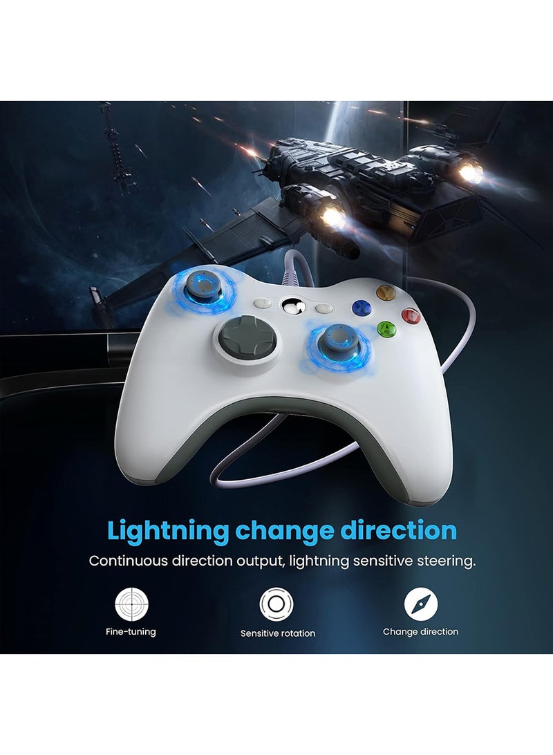 Wired Controller for Xbox 360, Game Controller for 360 with Dual-Vibration Turbo Compatible with Xbox 360/360 Slim and PC Windows 7,8,10,11 (Black)  - Image 3