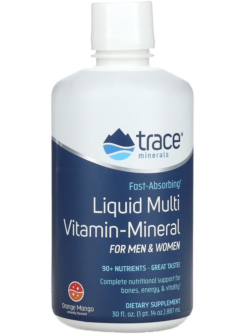 Trace Minerals Liquid Multi Vitamin-Mineral, For Men & Women, Orange Mango, 30 fl oz (887 ml)
