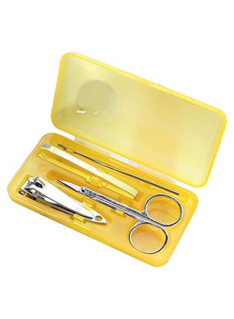 4pcs Portable Nail Clipper Set with 2 Color Options - Precision Trimming and Filing Steel Manicure Kit - Includes Nail Clippers, Cuticle Nippers, and File - Perfect for Home or Salon Use