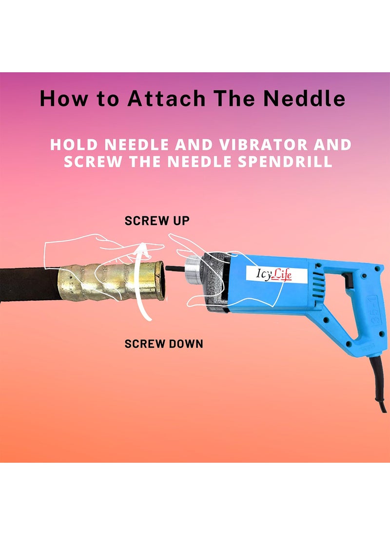 ICYLIFE ICYLIFE 1310WTT Heavy duty Concrete Electric Vibrator machine with 15 mtr Needle  - Image 3
