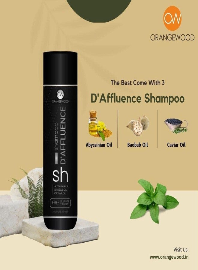 ORANGEWOOD Luxury D'Affluence Shampoo All Hair Type Shampoo for Hair and Scalp, Clear Dandruff & Flakes with PH balance Total Hair Nutrition for Men and Women, 250ml - Image 3