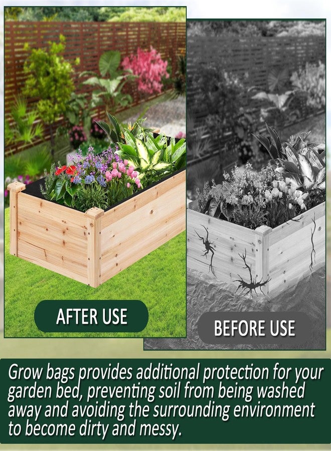 FULEIYA Fabric Raised Garden Bed Fabric Garden Bed Breathable Drainage Rectangle Grow Bags with Handles Raised Garden Bed Liner for Outdoor Garden Bed Holds Soil- 47.2 x 23.5 x 12in - Image 2