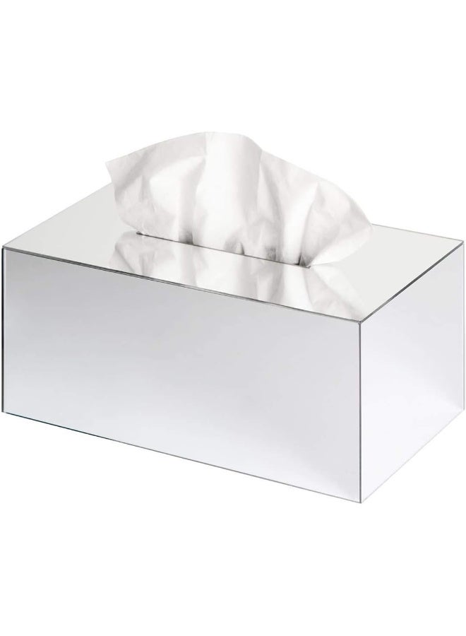 TPGP Overall Acrylic Mirror Rectangle Tissue Box Holder Case Kleenex Storage Case Stand Box Napkin Holder Organizer - Image 1