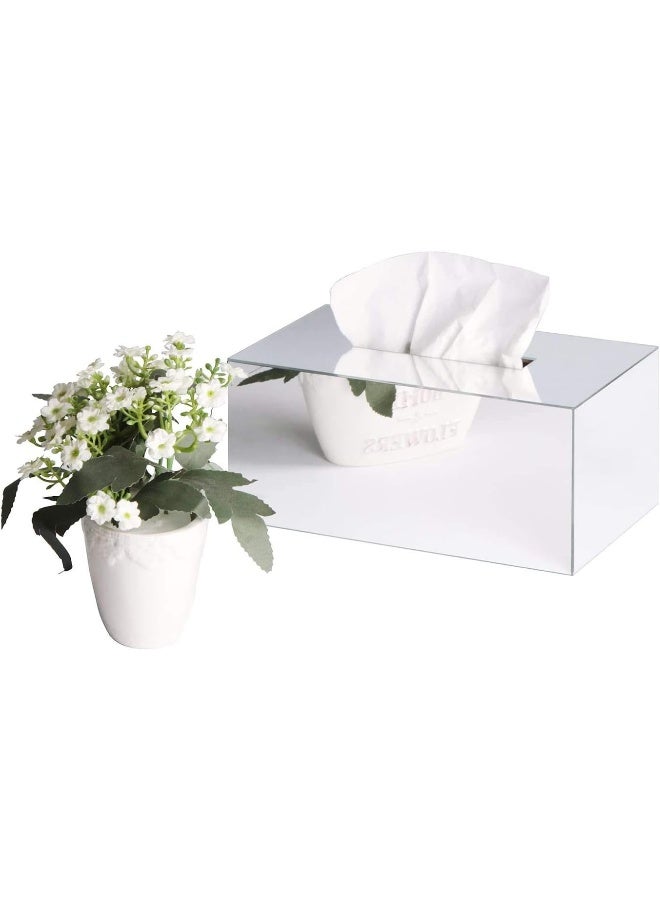 TPGP Overall Acrylic Mirror Rectangle Tissue Box Holder Case Kleenex Storage Case Stand Box Napkin Holder Organizer - Image 2