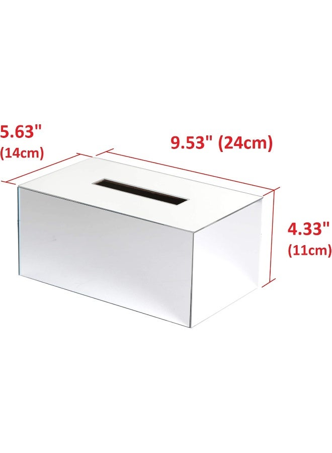 TPGP Overall Acrylic Mirror Rectangle Tissue Box Holder Case Kleenex Storage Case Stand Box Napkin Holder Organizer - Image 3