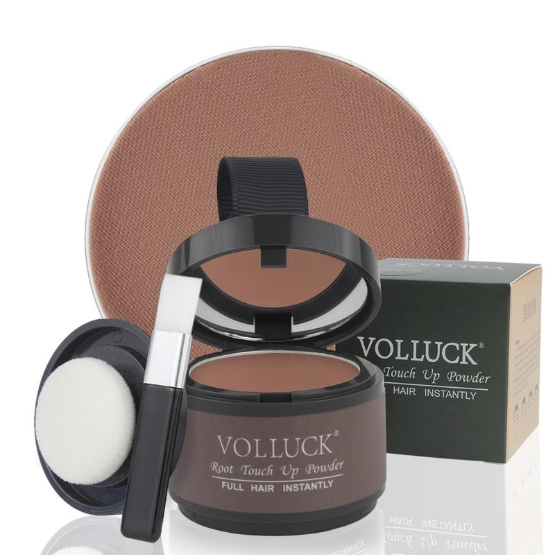 VOLLUCK Root Touch up Powder, Instant Hairline Powder for Thinning Areas and Gray Hair Coverage, Natural and Non-greasy Root Cover up for Women and Men (Auburn, 0.14 Ounce) - Image 1