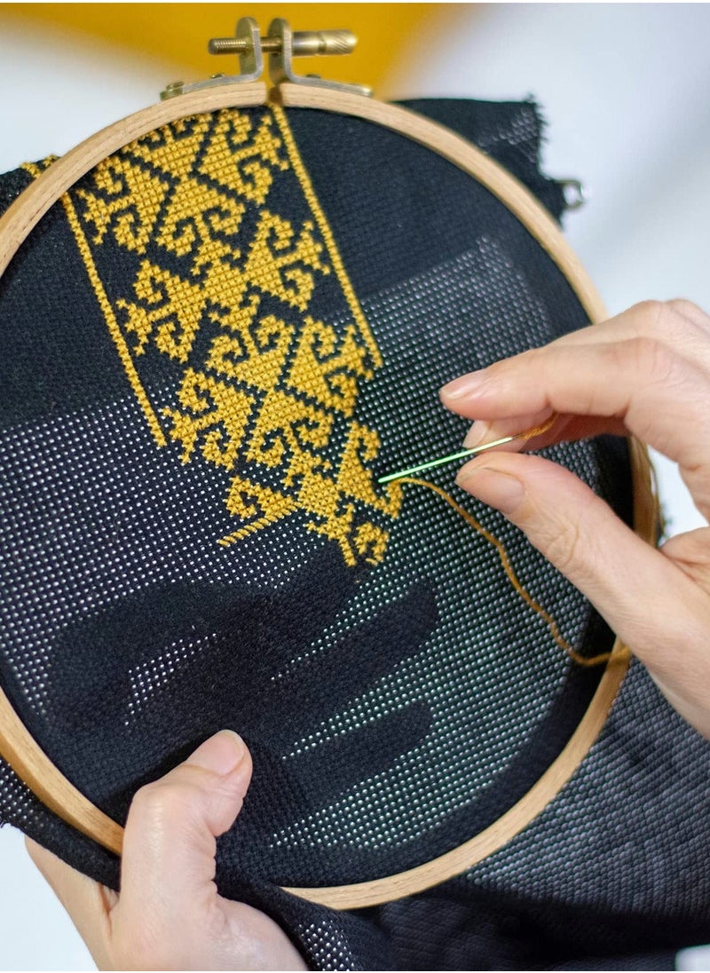 Y&D Cross Stitch Aida Cloth Embroidery Cross-Stitch Fabric 14 Count Black Easy to use Patterns Pictures 12 by 18-Inch 6 Pcs  - Image 5