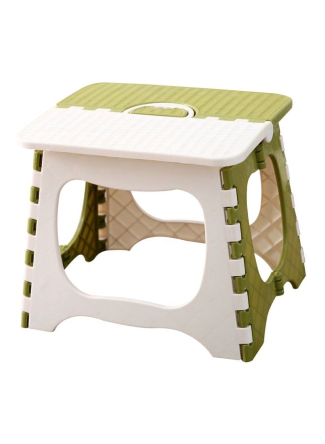 NIBEMINENT Foldable Step Stool Green/White 24x18x19cm - Image 1