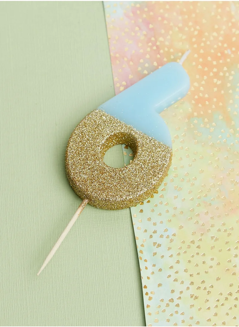 Talking Tables Glitter Number 6 Candle