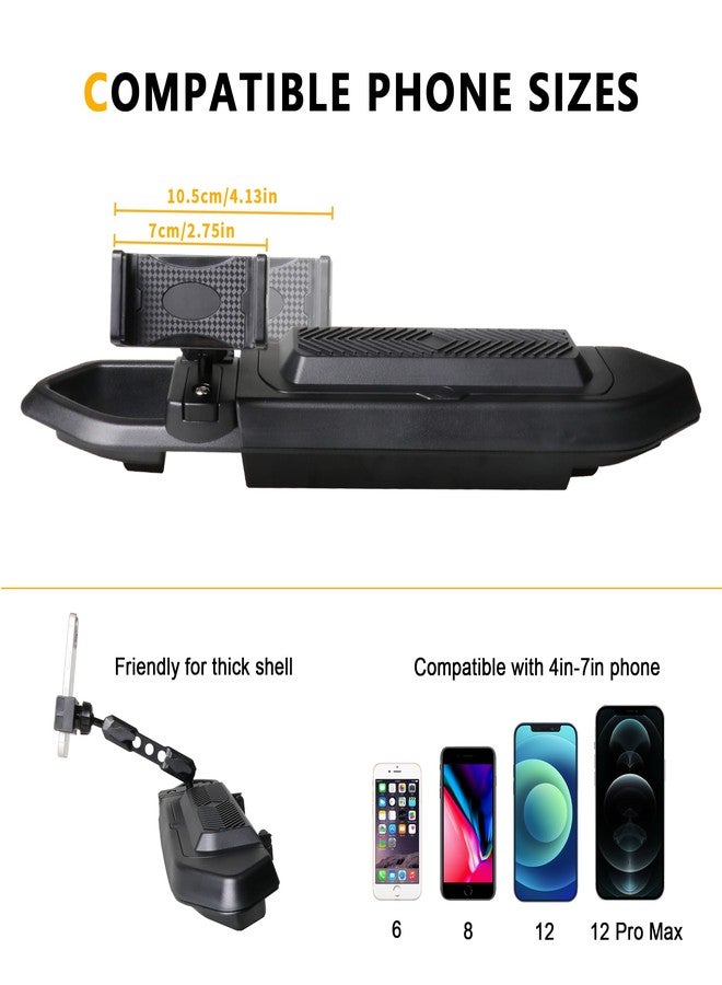 RERPRO Dash Phone Mount Holder Compatible with 2018-2023 Jeep Wrangler JL 2/4 Door Gladiator JT Accessories Center Console Storage Box Dashboard Tray with Cover, Not for 4XE, 1 Pack Black - Image 3