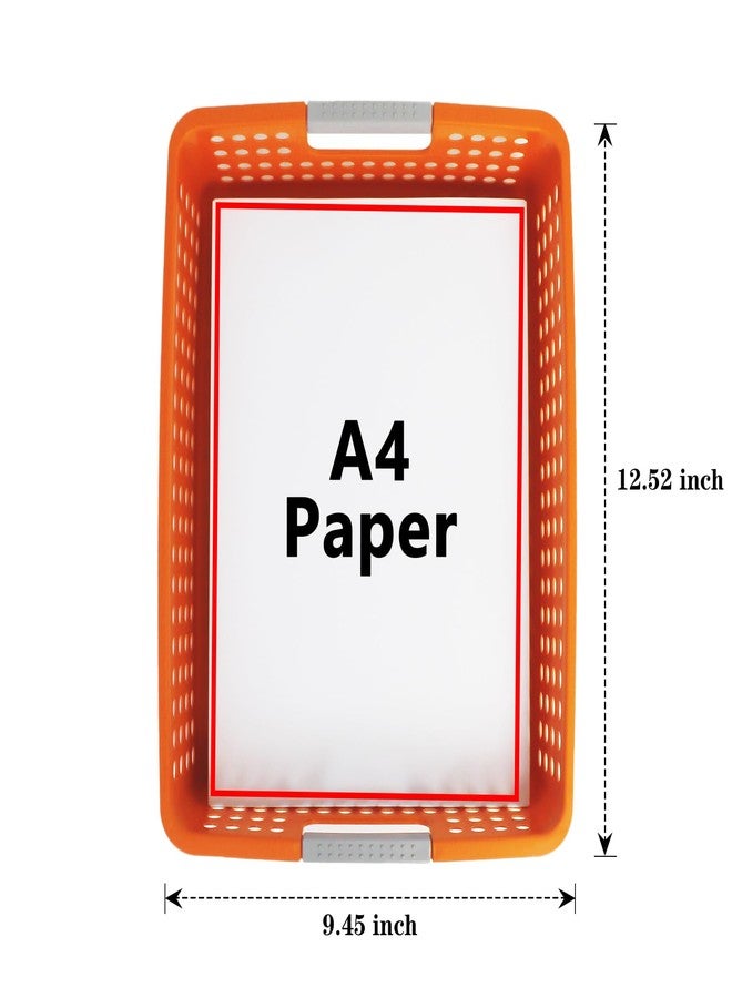 Soddeph A4 Paper Trays for Classroom with Grip Handles,Book Baskets for Library, Drawers, Office, Home,Desk,Turn in Trays Classroom Plastic Storage Baskets - Image 3