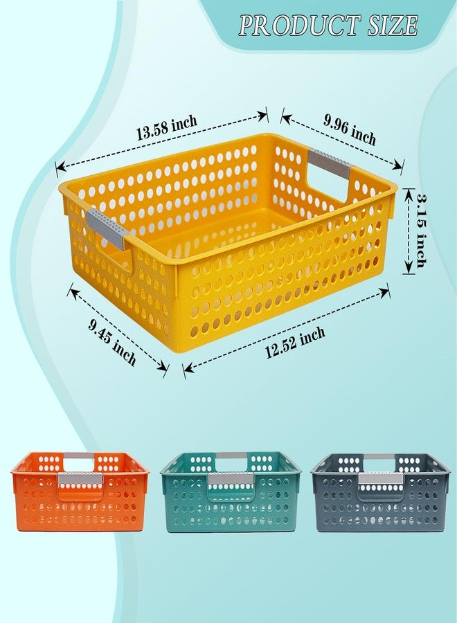 Soddeph A4 Paper Trays for Classroom with Grip Handles,Book Baskets for Library, Drawers, Office, Home,Desk,Turn in Trays Classroom Plastic Storage Baskets - Image 2