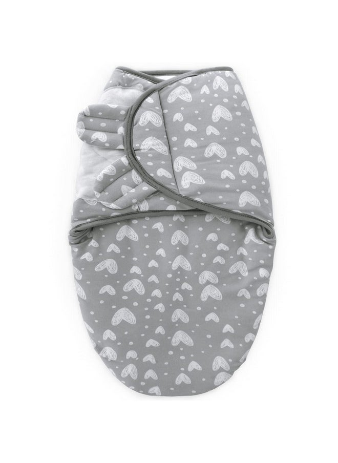Biloban - Baby Swaddles 03 Months For Boy Girls Warm Quilted Baby Swaddle Newborn Swaddle Adjustable Swaddle Blanket Lovely Grey Hearts 1 Pack - Image 1