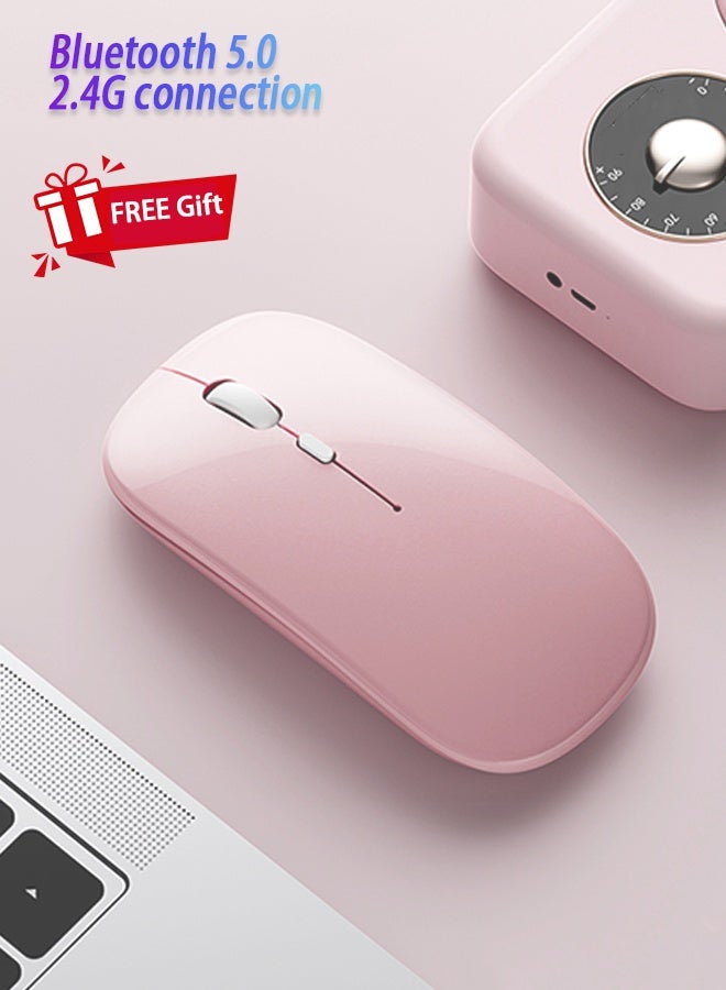 Cover 11 Inch Tablet Bluetooth Keyboard Case Detachable Wireless Keyboard Pen Holder Ultra-Thin Leather Smart Case With Mouse+ Free Anti-Glare Screen Protector-Anti-Drop And Sandstorm Proof- Pink  - Image 4