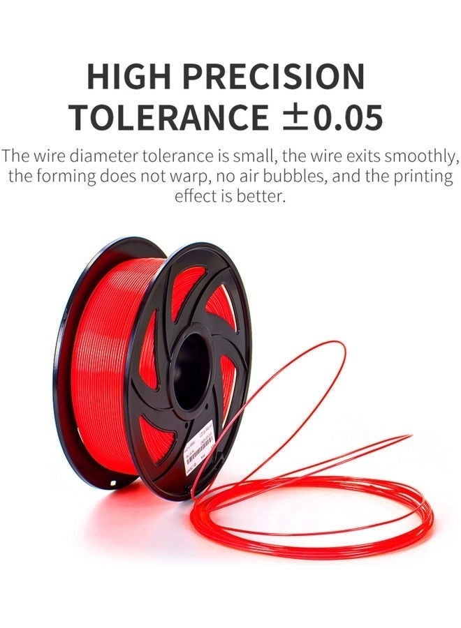 Filament 1.75mm, Matte Scarlet Red PLA Less Layer Lines Smooth Surface, 3D Printer Filament for 3D Printer,1kg(2.2lbs)-Matte Scarlet Red - Image 2