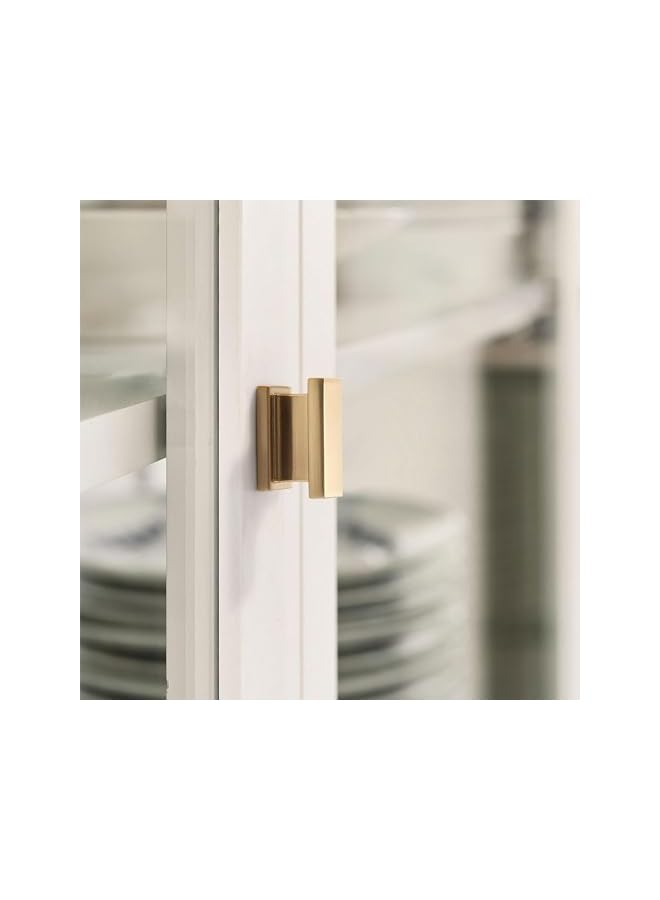 promass Cabinet Knobs Drawer Dresser Knobs Cabinet Handles for Cupboard Closet Bathroom Kitchen Cabinet Hardware,Solid Zinc Alloy,4 Pack,Square Gold - Image 4