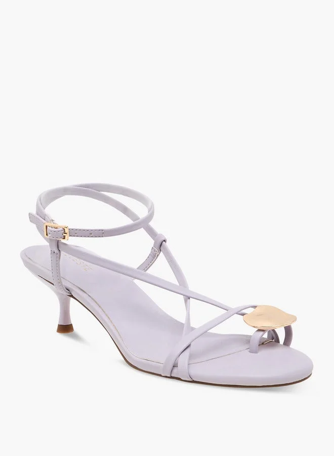 Celeste Women's Solid Slingback Sandals with Kitten Heels and Buckle Closure